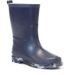 Western Chief kids camo sole solid navy rain boots